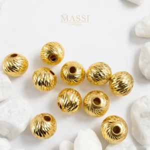10 Balines #10 Diamantados Oro Nacional Amarillo de 10 mm de diámetro