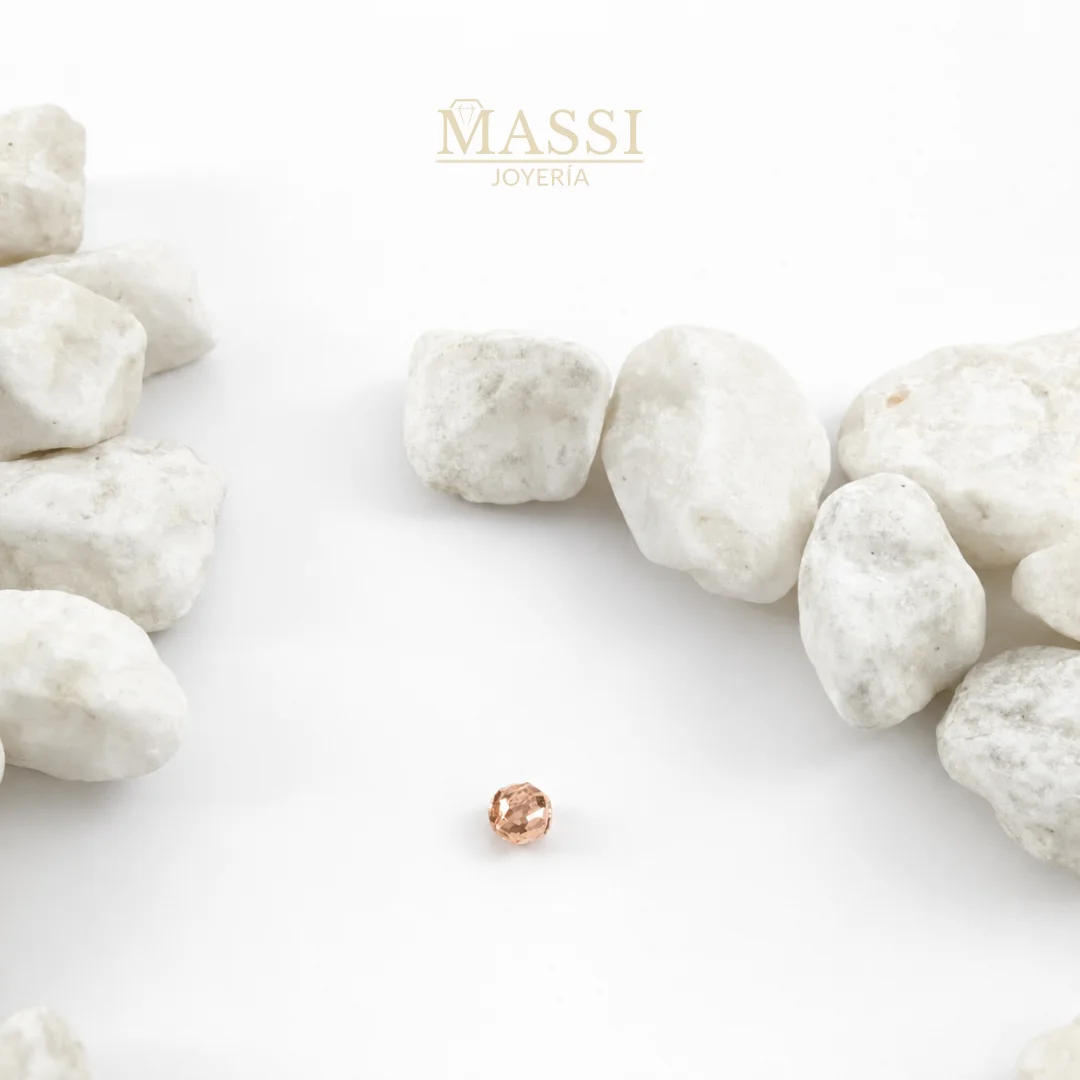 1 Balín #3 Diamantado Oro Nacional Rosa de 3 mm de diámetro