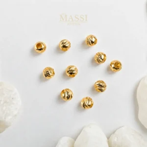 10 Balines #4 Diamantados Oro Nacional Amarillo de 4 mm de diámetro