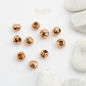 Balines #5 Diamantados de 5 mm en oro nacional rosa, presentación de 10 unidades