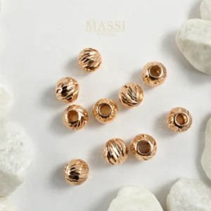 Balines #6 Diamantados de 6 mm en oro nacional rosa, presentación de 10 unidades
