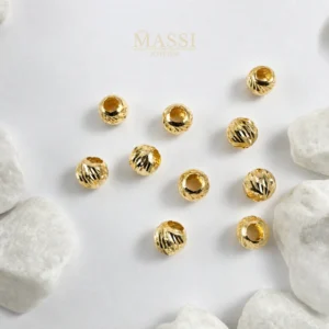 10 Balines #5 Diamantados Oro Nacional Amarillo de 5 mm de diámetro