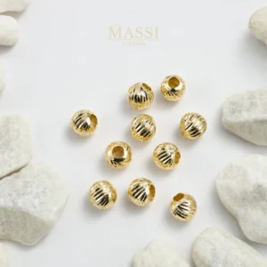 10 Balines #6 Diamantados Oro Nacional Amarillo de 6 mm de diámetro