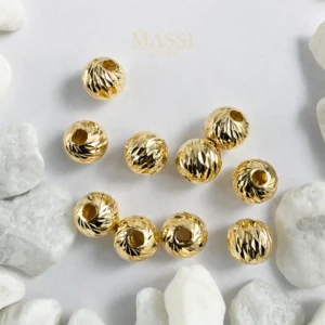 10 Balines #8 Diamantados Oro Nacional Amarillo de 8 mm de diámetro