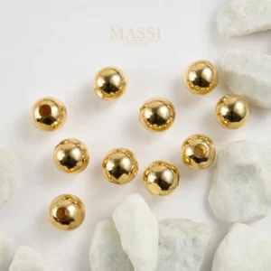 10 Balines #8 Lisos Oro Nacional Amarillo de 8 mm de diámetro