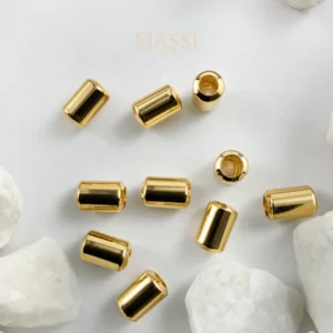 Canutillo #4 Liso de 4 × 6 mm en oro nacional amarillo