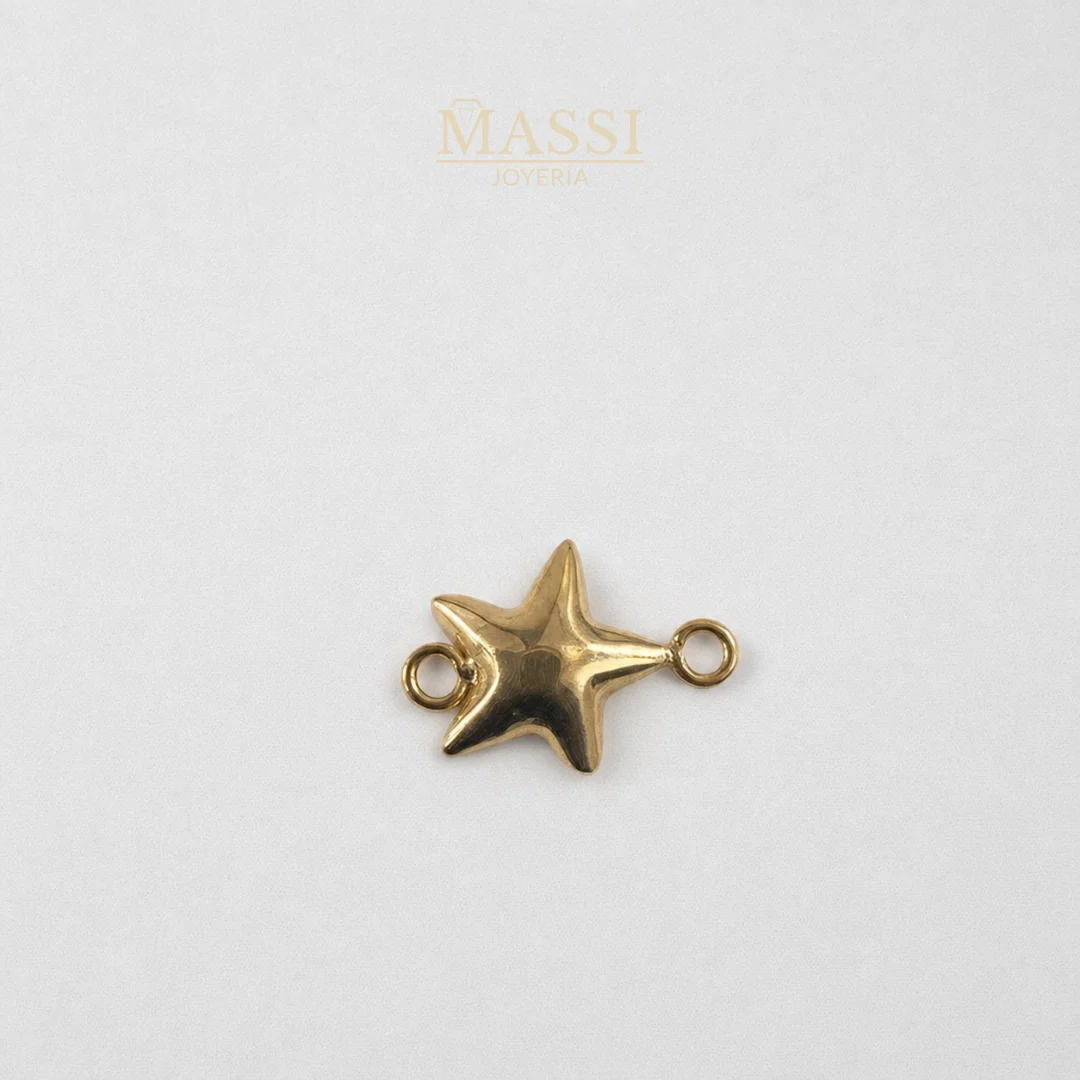 Herraje Estrella Lisa Plana de 10 × 10 mm en oro nacional amarillo
