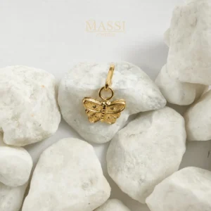 Dije Mariposa Mini de 8 × 6 mm en oro nacional amarillo